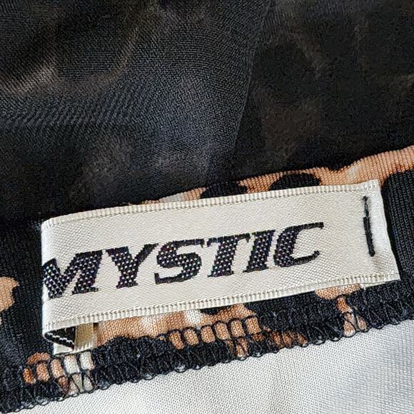 Mystic Vintage Medium Y2K Leopard Cheetah Print Black Dress - Picture 4 of 5